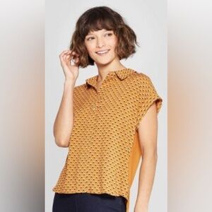 a new day Mustard Polka Dot Blouse
